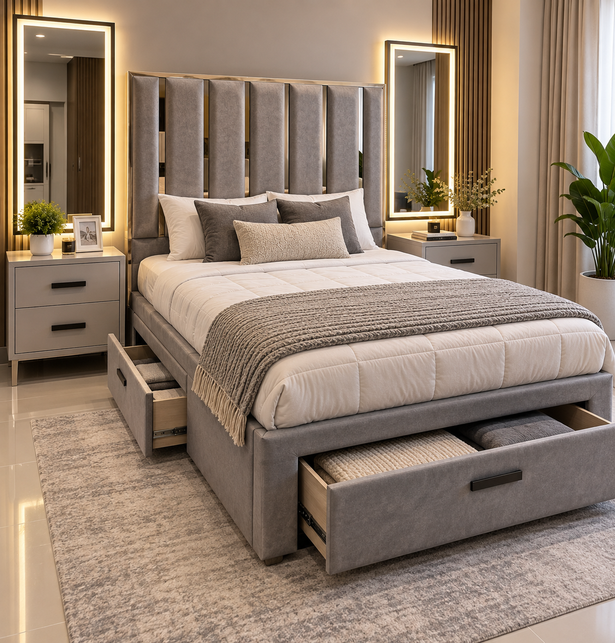 Base cama con cajones y colchón semitortopédico