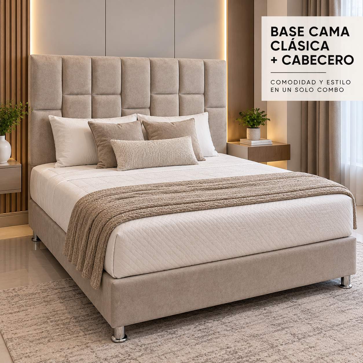 Base cama clásica y cabecero
