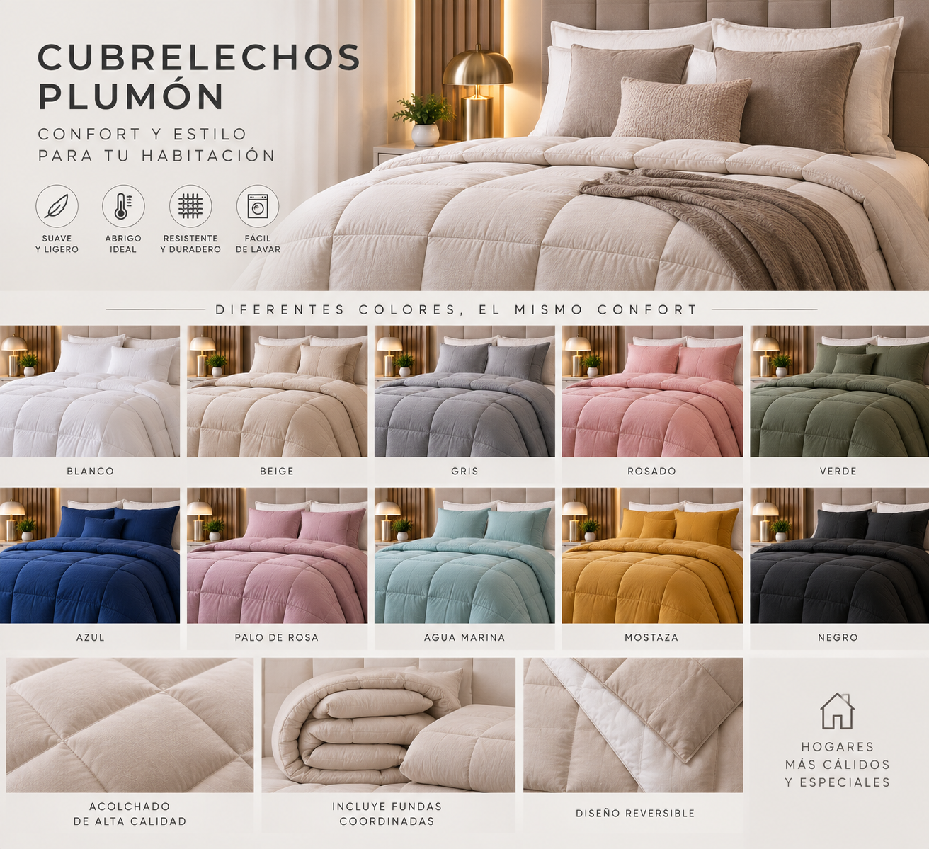 Cubrelecho plumón